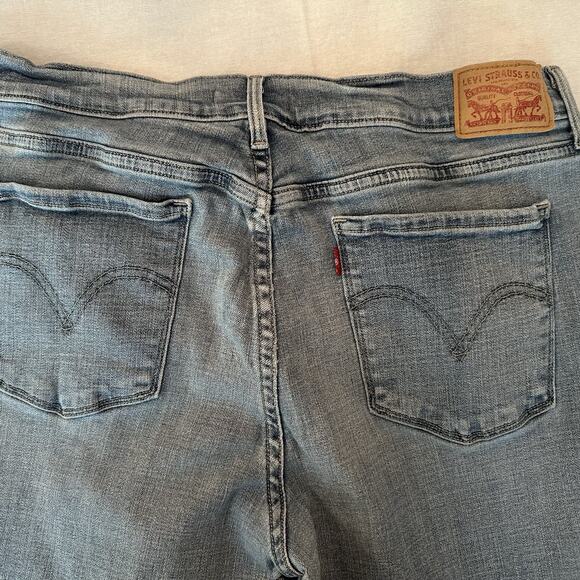 levis 505 jeans womens size 14 straight leg stretch mid rise denim blue - Picture 7 of 8